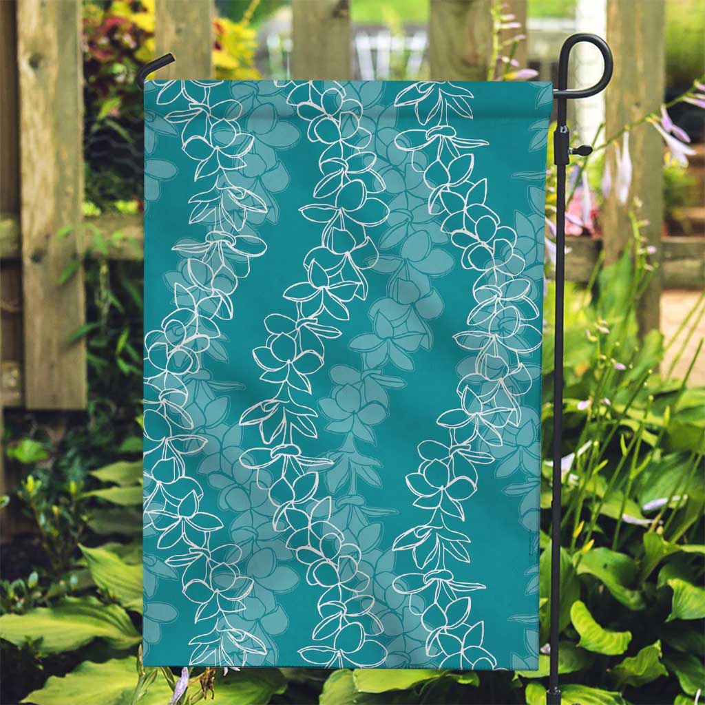 Hawaii Plumeria Lei Garden Flag Aloha Festive Vibe - Teal LT7 Garden Flag Teal - Polynesian Pride