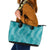 Hawaii Plumeria Lei Leather Tote Bag Aloha Festive Vibe - Teal