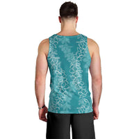 Hawaii Plumeria Lei Men Tank Top Aloha Festive Vibe - Teal LT7 - Polynesian Pride
