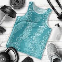 Hawaii Plumeria Lei Men Tank Top Aloha Festive Vibe - Teal LT7 - Polynesian Pride