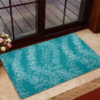 Hawaii Plumeria Lei Rubber Doormat Aloha Festive Vibe - Teal LT7 - Polynesian Pride
