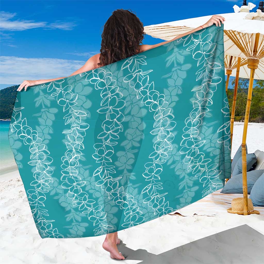 Hawaii Plumeria Lei Sarong Aloha Festive Vibe - Teal