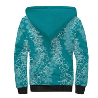 Hawaii Plumeria Lei Sherpa Hoodie Aloha Festive Vibe - Teal LT7 - Polynesian Pride