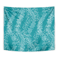 Hawaii Plumeria Lei Tapestry Aloha Festive Vibe - Teal