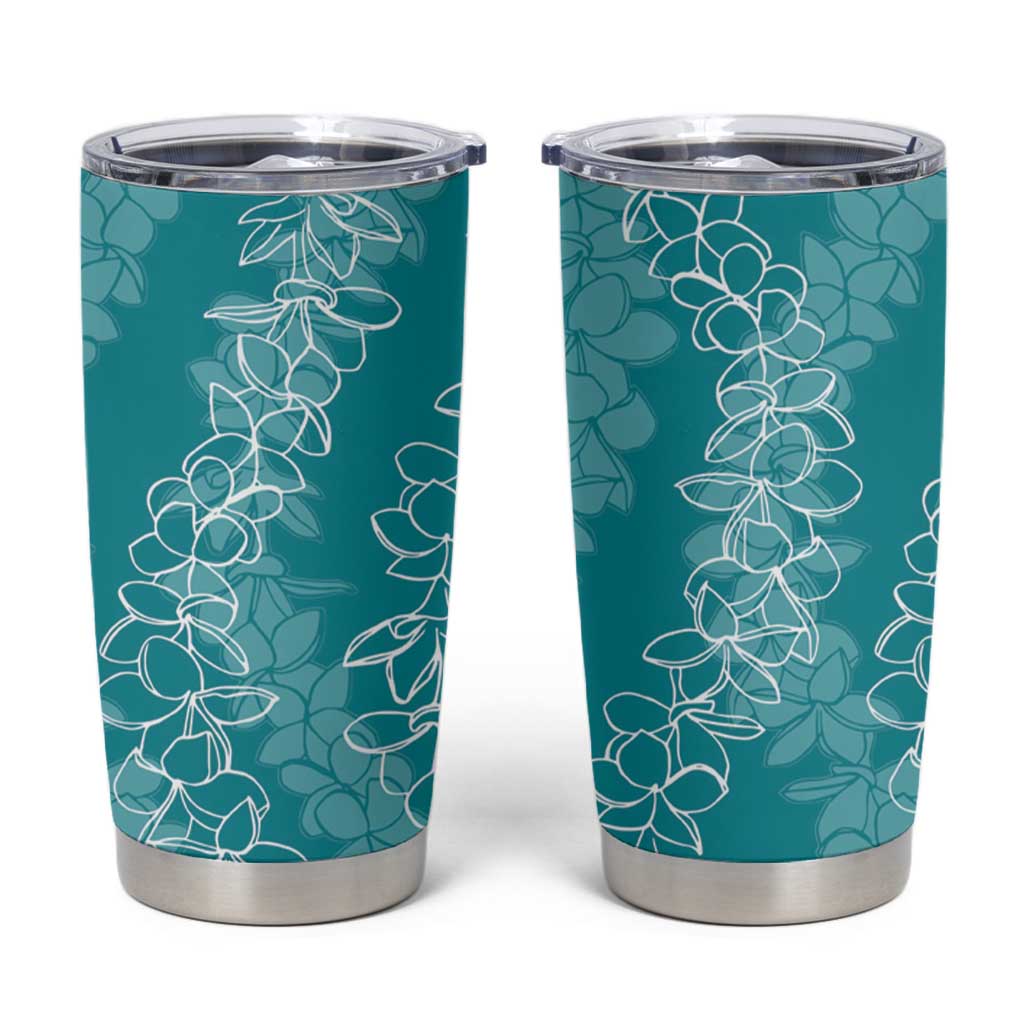 Hawaii Plumeria Lei Tumbler Cup Aloha Festive Vibe - Teal