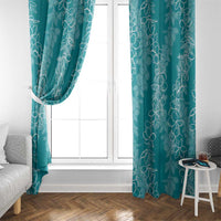 Hawaii Plumeria Lei Window Curtain Aloha Festive Vibe - Teal LT7 - Polynesian Pride