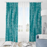 Hawaii Plumeria Lei Window Curtain Aloha Festive Vibe - Teal LT7 - Polynesian Pride