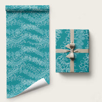 Hawaii Plumeria Lei Wrapping Paper Aloha Festive Vibe - Teal LT7 58" × 23" Teal - Polynesian Pride