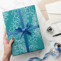 Hawaii Plumeria Lei Wrapping Paper Aloha Festive Vibe - Teal LT7 - Polynesian Pride