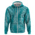 Hawaii Plumeria Lei Zip Hoodie Aloha Festive Vibe - Teal