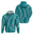 Hawaii Plumeria Lei Zip Hoodie Aloha Festive Vibe - Teal