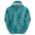 Hawaii Plumeria Lei Zip Hoodie Aloha Festive Vibe - Teal