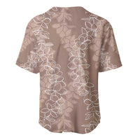 Hawaii Plumeria Lei Baseball Jersey Aloha Festive Vibe - Beige