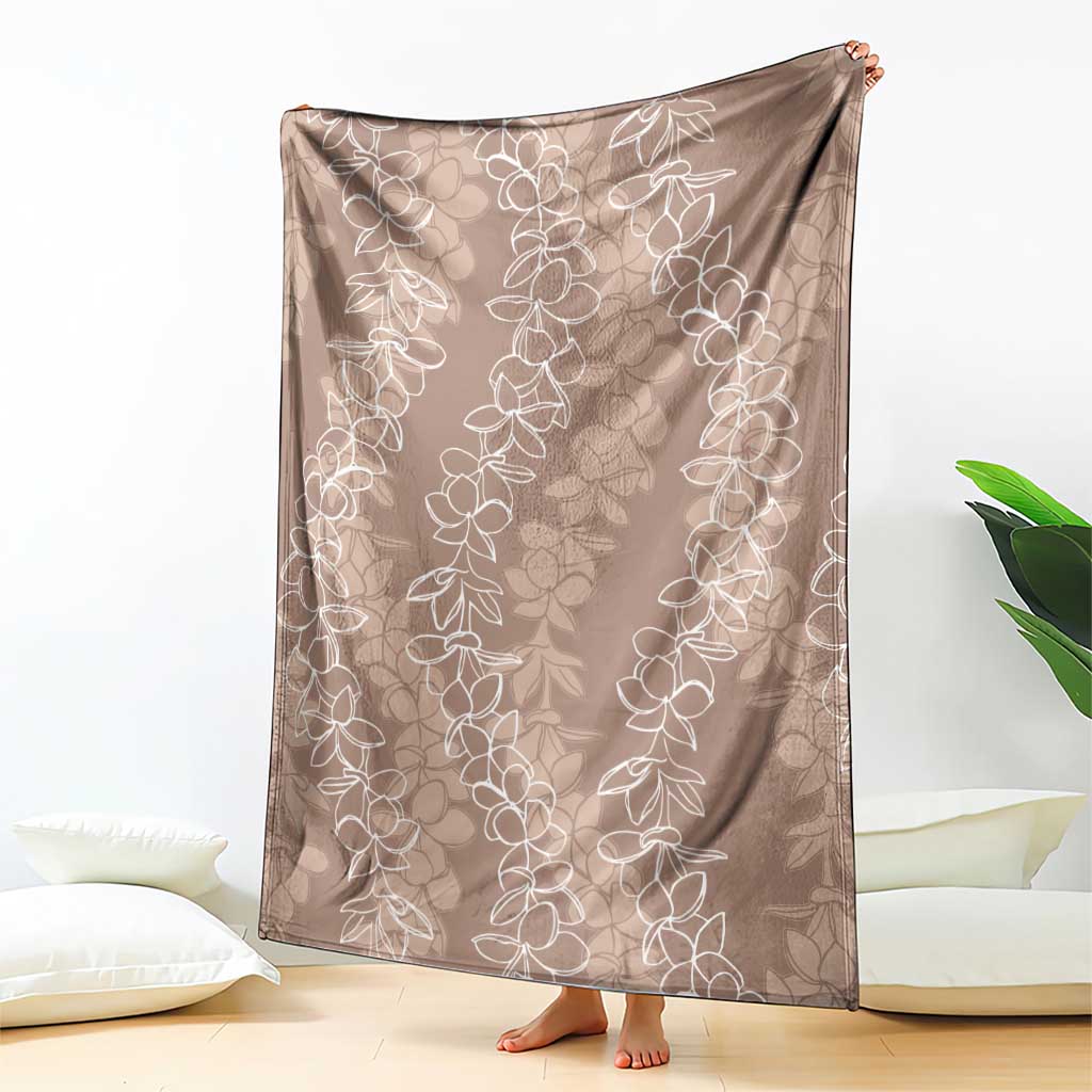 Hawaii Plumeria Lei Blanket Aloha Festive Vibe - Beige LT7 - Polynesian Pride