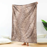 Hawaii Plumeria Lei Blanket Aloha Festive Vibe - Beige LT7 - Polynesian Pride
