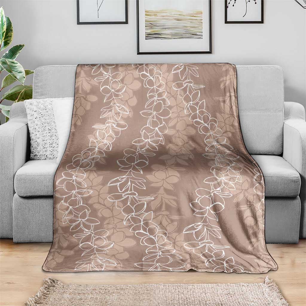 Hawaii Plumeria Lei Blanket Aloha Festive Vibe - Beige LT7 - Polynesian Pride