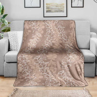 Hawaii Plumeria Lei Blanket Aloha Festive Vibe - Beige LT7 - Polynesian Pride