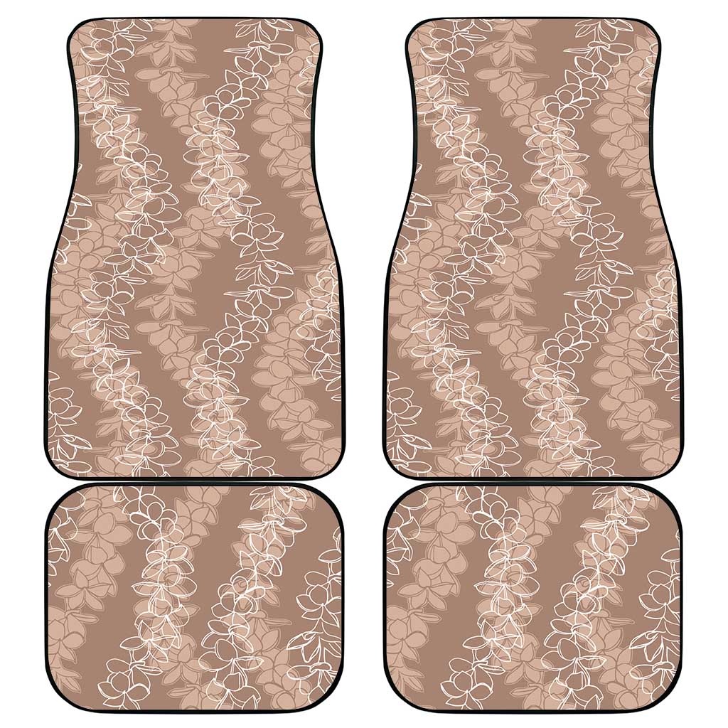 Hawaii Plumeria Lei Car Mats Aloha Festive Vibe - Beige