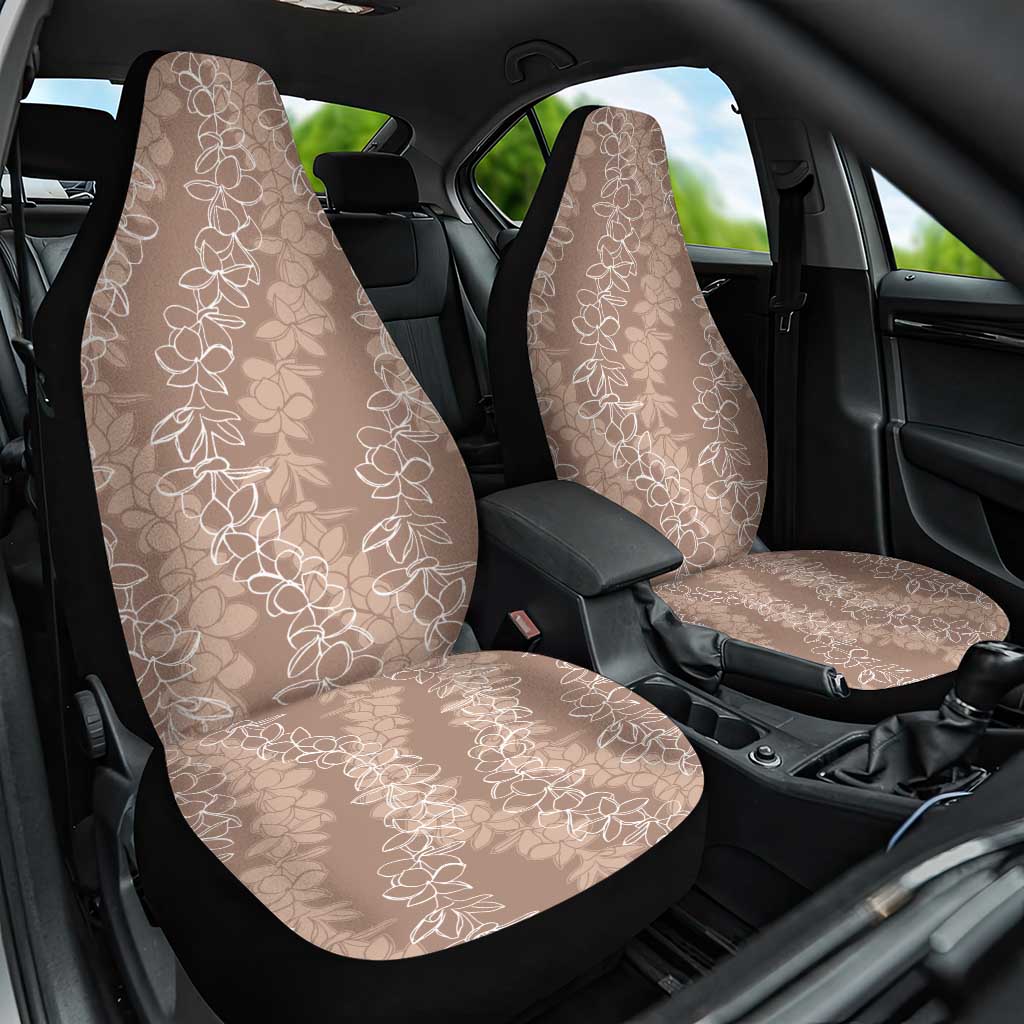 Hawaii Plumeria Lei Car Seat Cover Aloha Festive Vibe - Beige