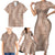 Hawaii Plumeria Lei Family Matching Short Sleeve Bodycon Dress and Hawaiian Shirt Aloha Festive Vibe - Beige