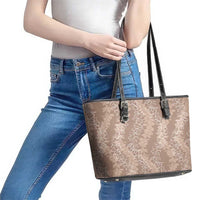 Hawaii Plumeria Lei Leather Tote Bag Aloha Festive Vibe - Beige LT7 - Polynesian Pride