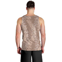 Hawaii Plumeria Lei Men Tank Top Aloha Festive Vibe - Beige LT7 - Polynesian Pride