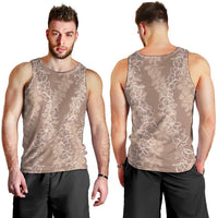 Hawaii Plumeria Lei Men Tank Top Aloha Festive Vibe - Beige LT7 - Polynesian Pride