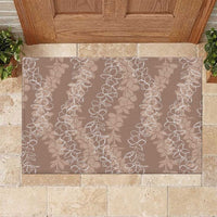 Hawaii Plumeria Lei Rubber Doormat Aloha Festive Vibe - Beige LT7 Beige - Polynesian Pride