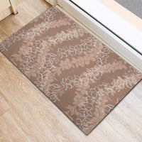 Hawaii Plumeria Lei Rubber Doormat Aloha Festive Vibe - Beige LT7 - Polynesian Pride
