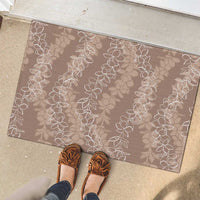 Hawaii Plumeria Lei Rubber Doormat Aloha Festive Vibe - Beige LT7 - Polynesian Pride