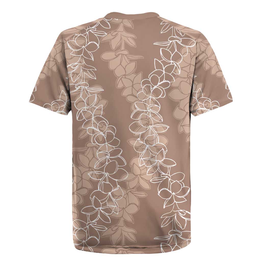 Hawaii Plumeria Lei Rugby Jersey Aloha Festive Vibe - Beige LT7 - Polynesian Pride