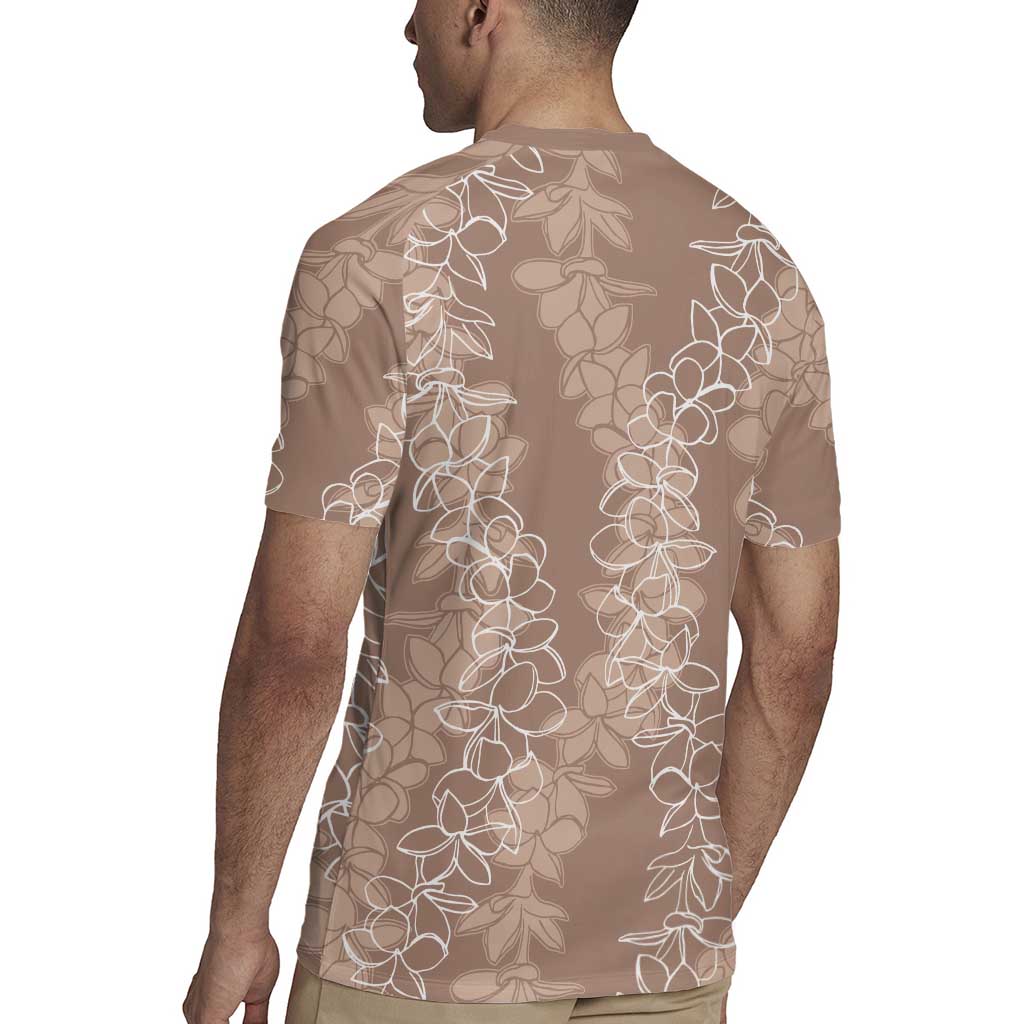 Hawaii Plumeria Lei Rugby Jersey Aloha Festive Vibe - Beige LT7 - Polynesian Pride
