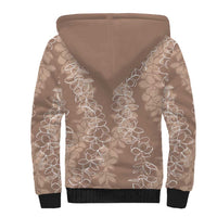 Hawaii Plumeria Lei Sherpa Hoodie Aloha Festive Vibe - Beige LT7 - Polynesian Pride