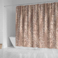 Hawaii Plumeria Lei Shower Curtain Aloha Festive Vibe - Beige