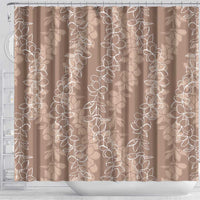 Hawaii Plumeria Lei Shower Curtain Aloha Festive Vibe - Beige