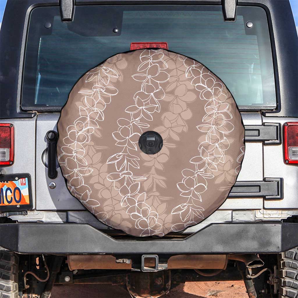 Hawaii Plumeria Lei Spare Tire Cover Aloha Festive Vibe - Beige LT7 Beige - Polynesian Pride