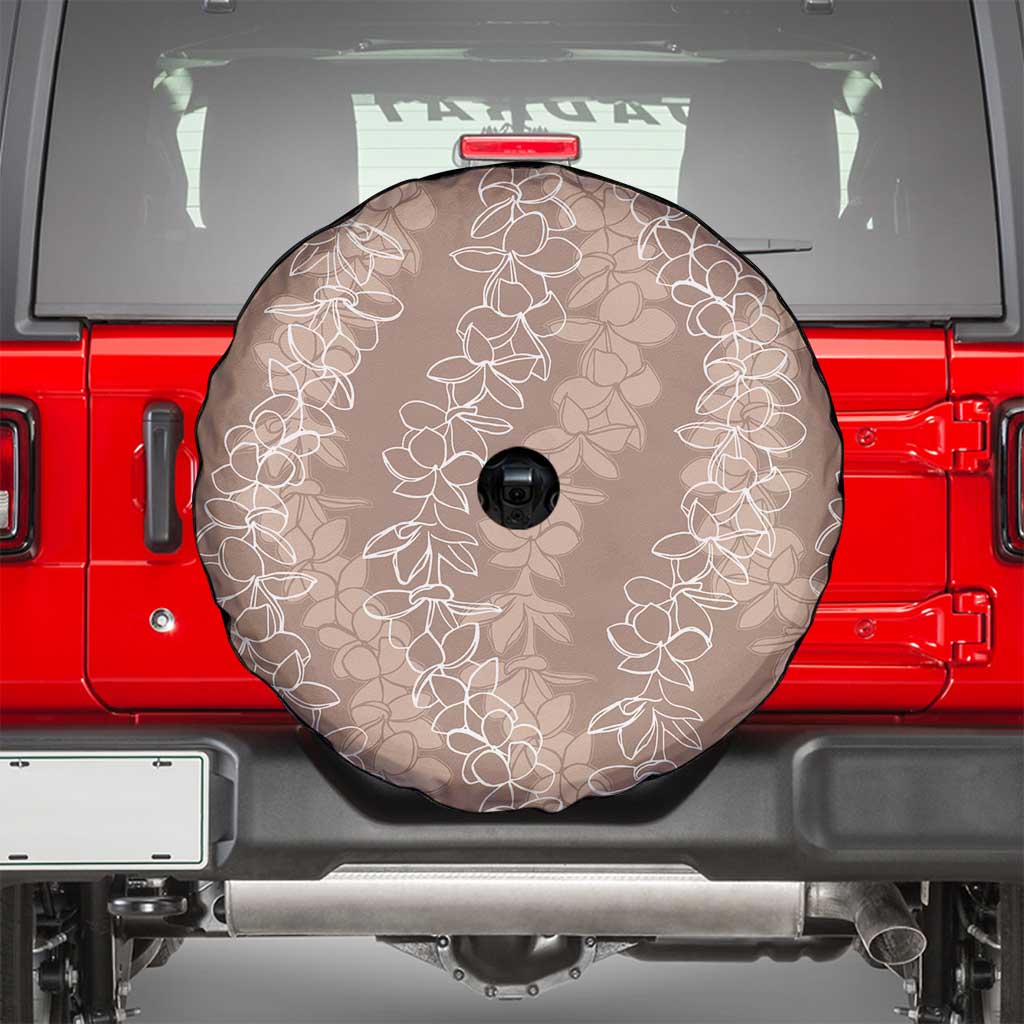Hawaii Plumeria Lei Spare Tire Cover Aloha Festive Vibe - Beige LT7 - Polynesian Pride