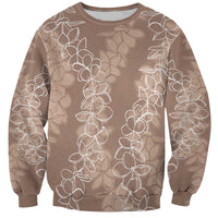 Hawaii Plumeria Lei Sweatshirt Aloha Festive Vibe - Beige LT7 Unisex Beige - Polynesian Pride
