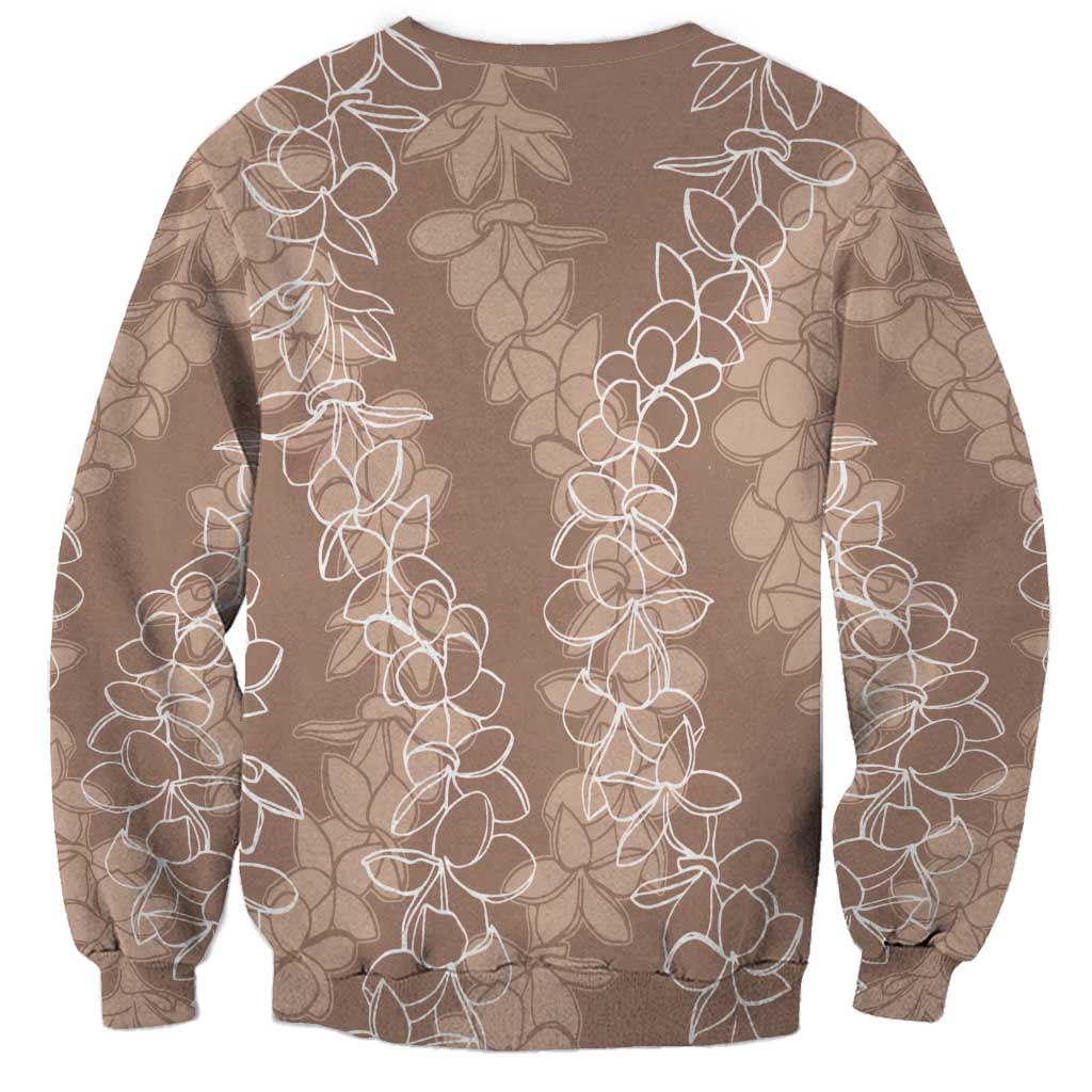 Hawaii Plumeria Lei Sweatshirt Aloha Festive Vibe - Beige LT7 - Polynesian Pride