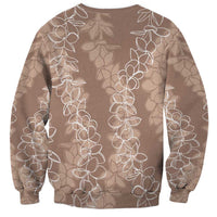 Hawaii Plumeria Lei Sweatshirt Aloha Festive Vibe - Beige LT7 - Polynesian Pride
