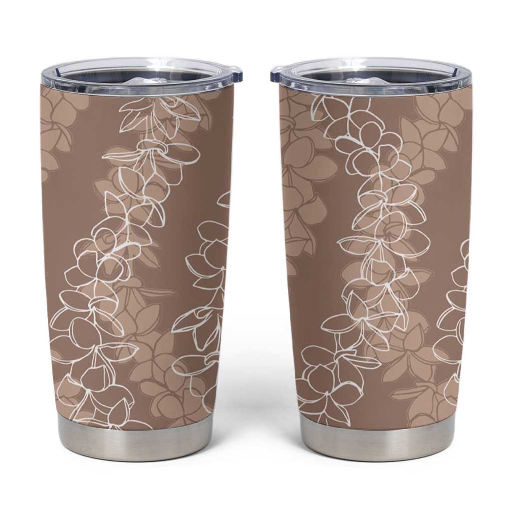 Hawaii Plumeria Lei Tumbler Cup Aloha Festive Vibe - Beige