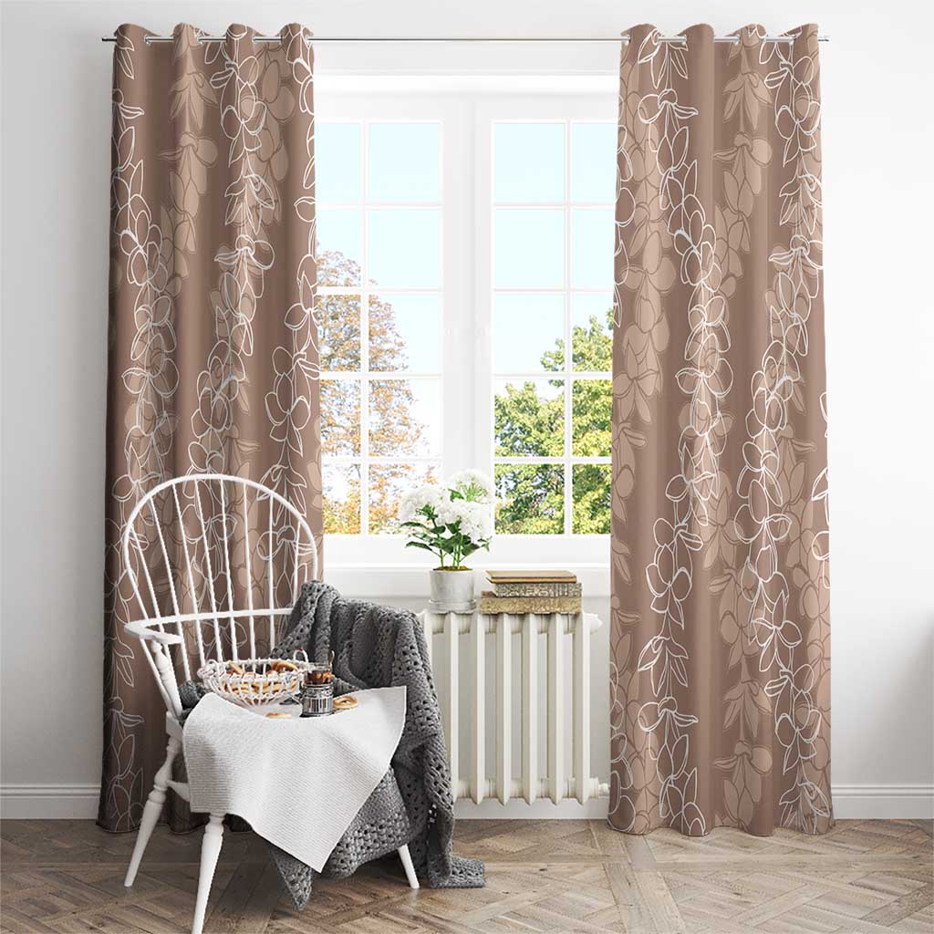 Hawaii Plumeria Lei Window Curtain Aloha Festive Vibe - Beige LT7 - Polynesian Pride