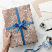 Hawaii Plumeria Lei Wrapping Paper Aloha Festive Vibe - Beige LT7 - Polynesian Pride