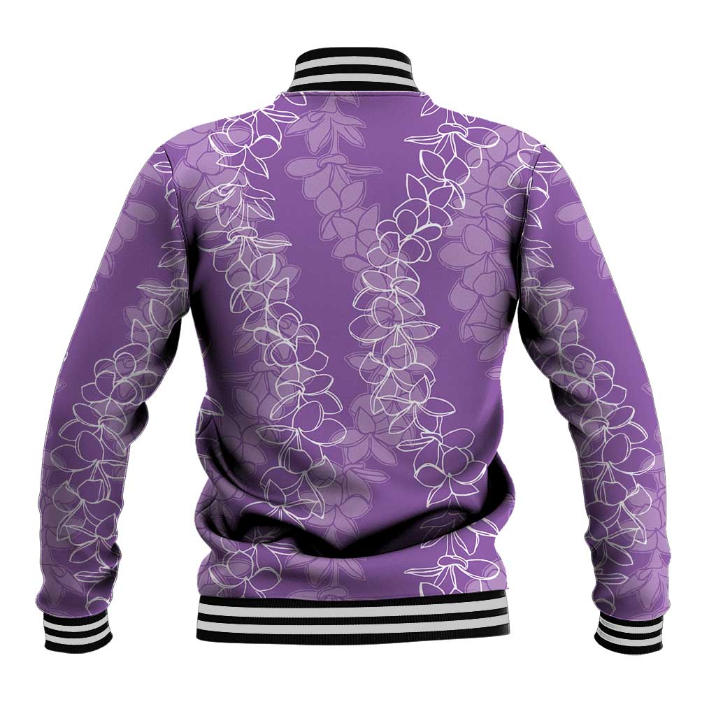 Hawaii Plumeria Lei Baseball Jacket Aloha Festive Vibe - Violet LT7 - Polynesian Pride