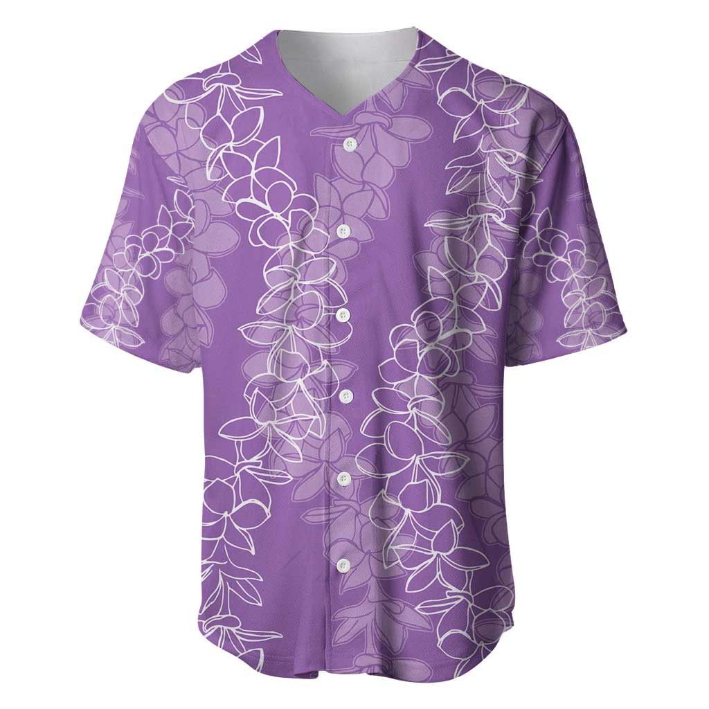 Hawaii Plumeria Lei Baseball Jersey Aloha Festive Vibe - Violet