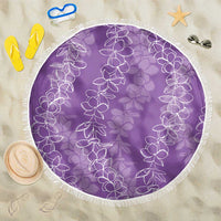 Hawaii Plumeria Lei Beach Blanket Aloha Festive Vibe - Violet LT7 One Size 150cm Violet - Polynesian Pride