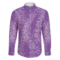 Hawaii Plumeria Lei Family Matching Mermaid Dress and Hawaiian Shirt Aloha Festive Vibe - Violet