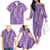 Hawaii Plumeria Lei Family Matching Off The Shoulder Long Sleeve Dress and Hawaiian Shirt Aloha Festive Vibe - Violet