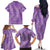 Hawaii Plumeria Lei Family Matching Off The Shoulder Long Sleeve Dress and Hawaiian Shirt Aloha Festive Vibe - Violet