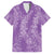 Hawaii Plumeria Lei Family Matching Off The Shoulder Long Sleeve Dress and Hawaiian Shirt Aloha Festive Vibe - Violet